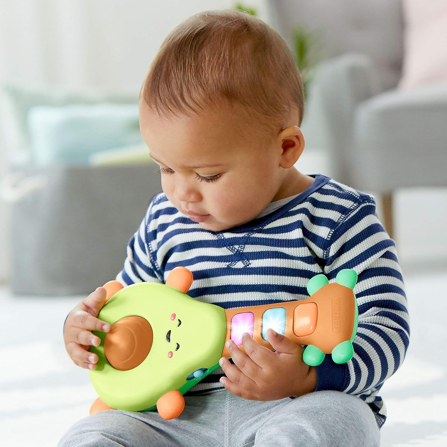 Skip Hop Baby Toy Guitar, Farmstand Grow & Play, Rock-A-Mole Guitar : Baby