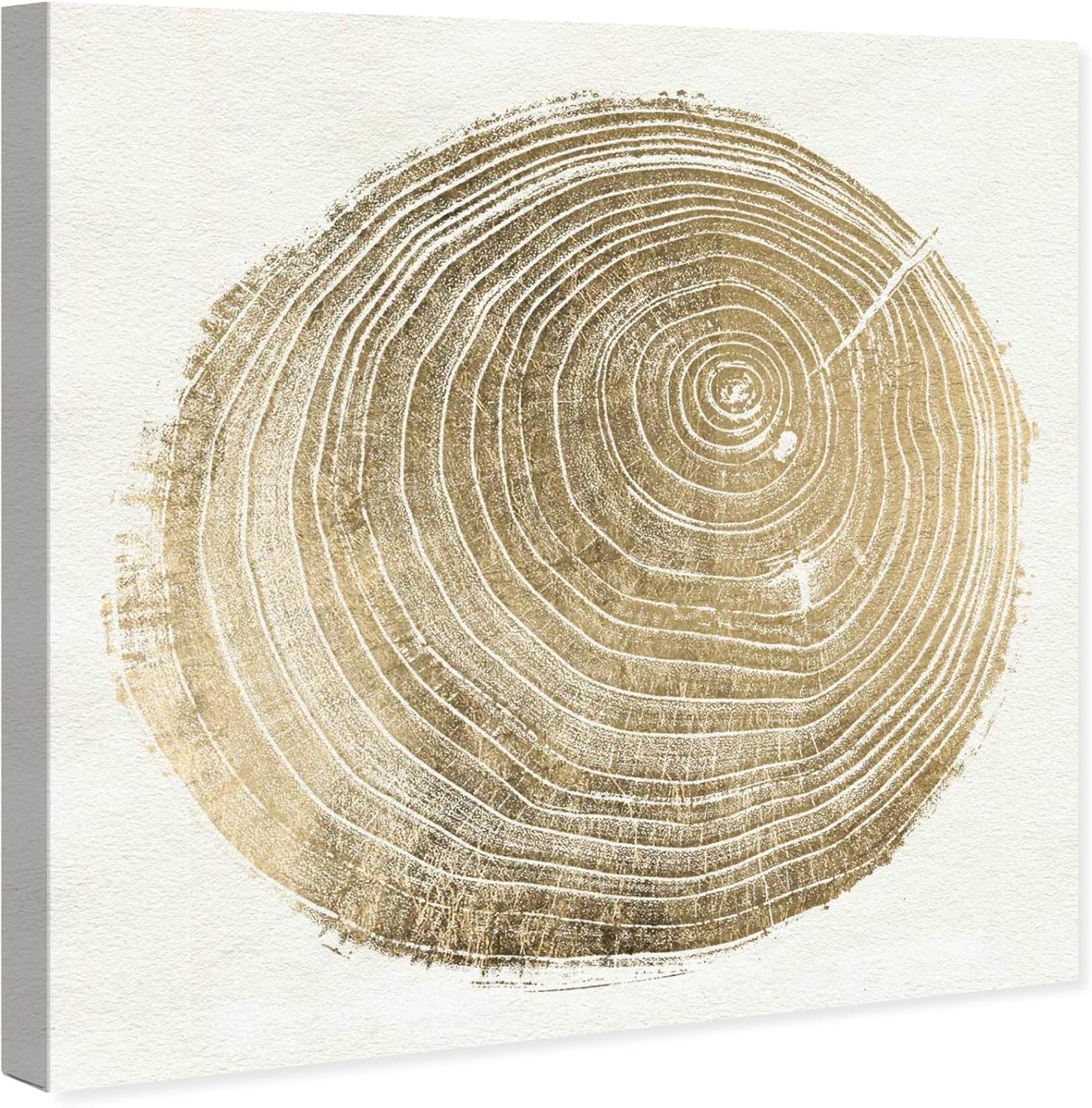 Oliver Gal Artist Co. Abstract, Canvas Wall Art 'Cuore di Legno II' Patterns, Ready to Hang Living Room, Bedroom and Bathroom Home Décor, 40x40, Gold Canvas Art
