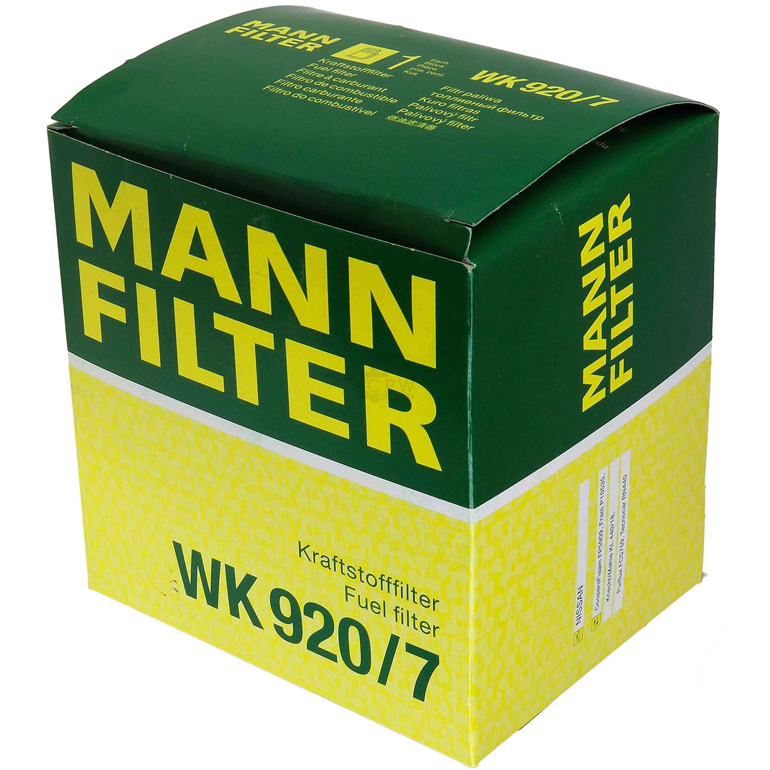Paquete de inspección Kit de mantenimiento de filtros con filtro de aceite W 79, filtro de aire C 2420, filtro de combustible WK 920/7, filtro de habitáculo FP 1936, tornillo de cierre