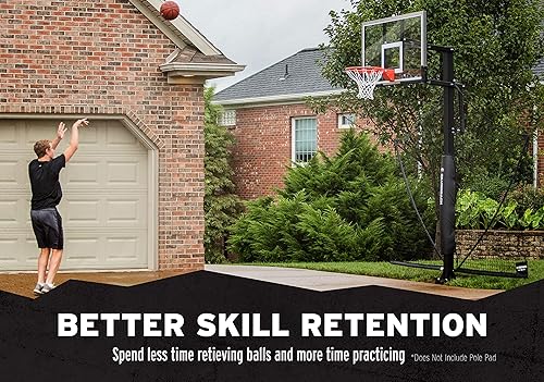 Vista 6 de Silverback - Sistema de red defensivo de baloncesto con red plegable y brazos en el poste, blanco/negro, grande