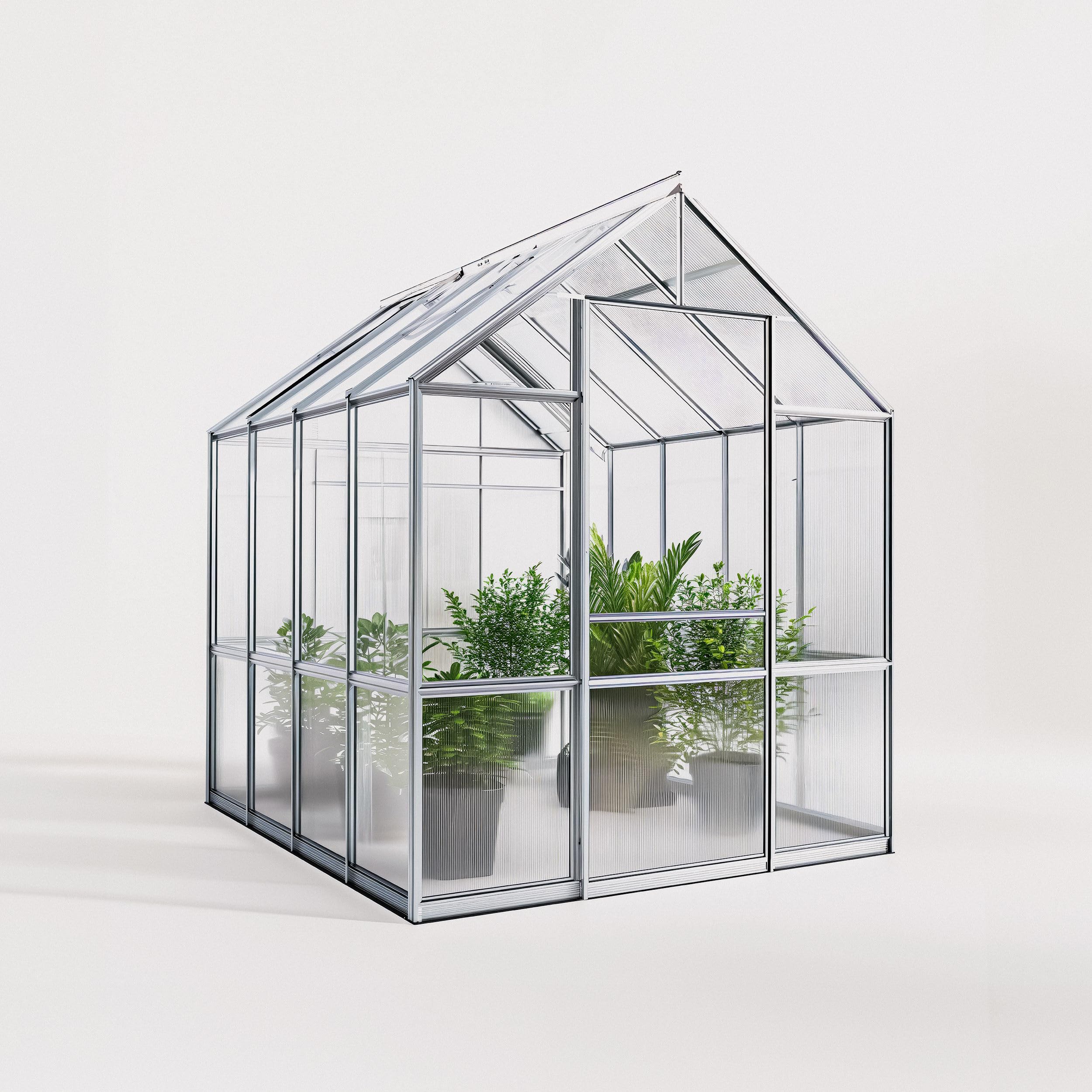 Aluminium Gewächshaus 250 x 190 cm - 4,75 m² - 4mm Platten - Robust, Winterfest & Vielseitig Nutzbar - Ideal für Tomaten, Kräuter & Jungpflanzen - Einfacher Aufbau, ohne Fundament