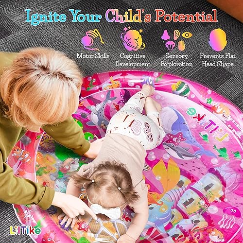 Miniatura 3 de Tapete de agua para bebés  Alfombra de agua para bebés extremadamente duradera con diseños cautivadores  Tapete de agua boca abajo para bebé (diseño