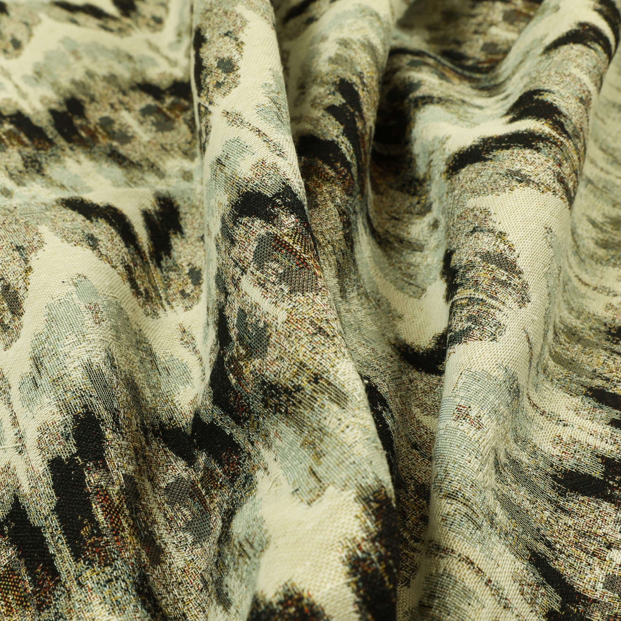 Redbrick Mill Fabrics Flame Retardant Zig Zag Striped Chevron Black White Chenille Quality Jacquard Upholstery Fabrics (Per Metre) โ image 1