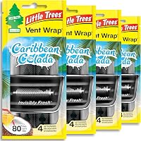16-Count (4-Pack x 4-Count) Little Trees Vent Wrap Provides Long Lasting Scent Car Air Freshener, Invisibly Fresh (Caribbean Colada)