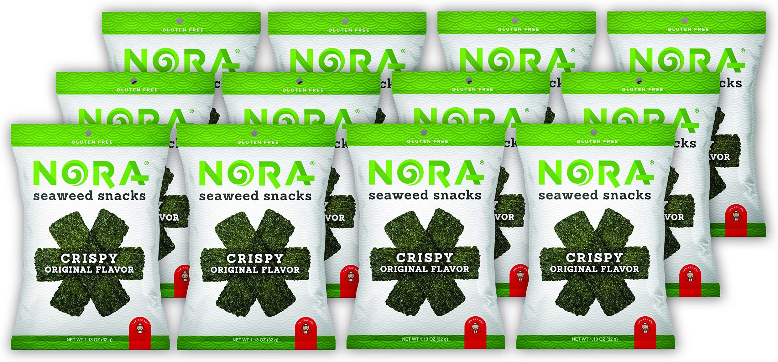 NORACrispy Seaweed Original- Premium Seaweed Snack (12 count, 32g pack)