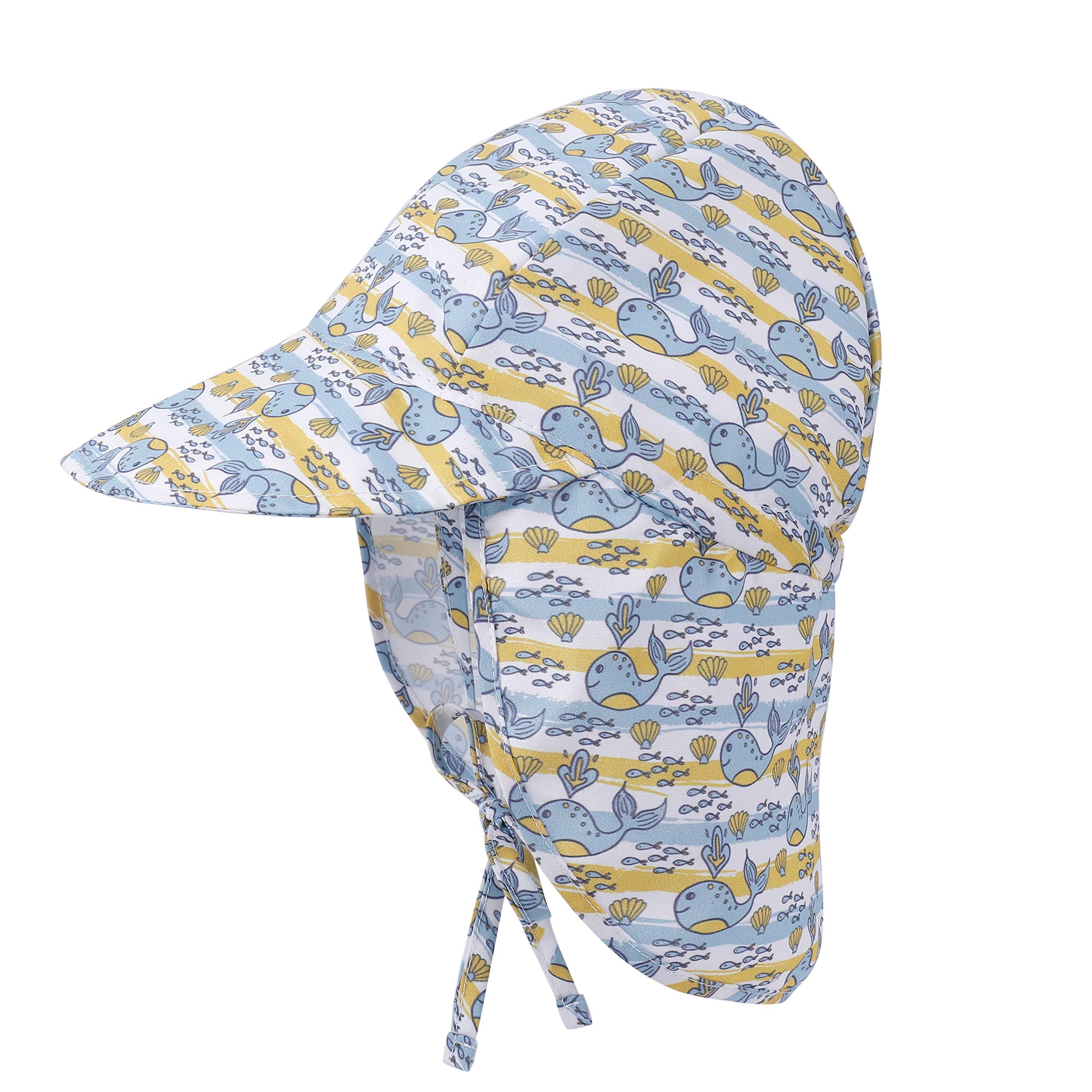 MaoXinTek Sombrero de Sol con Cubrenuca para Bebé Niños Niñas Anti-UV Gorro Verano Gorrito para Playa, Natación, Pesca, Viaje, Excursión, Escuela Ajustable con Barbijo