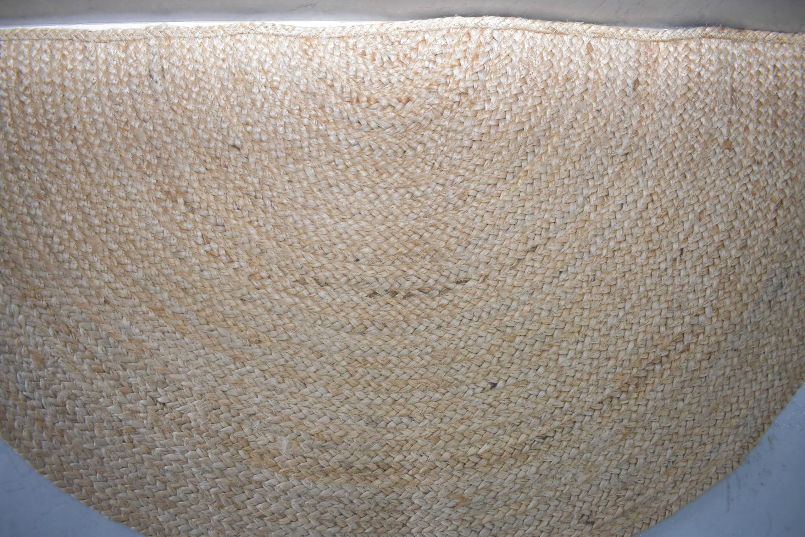 Lot de 2 Tapis en Jute tressés à la Main en Demi-Cercle d'aspect Rustique pour entrée, Salon, 45 x 90 cm