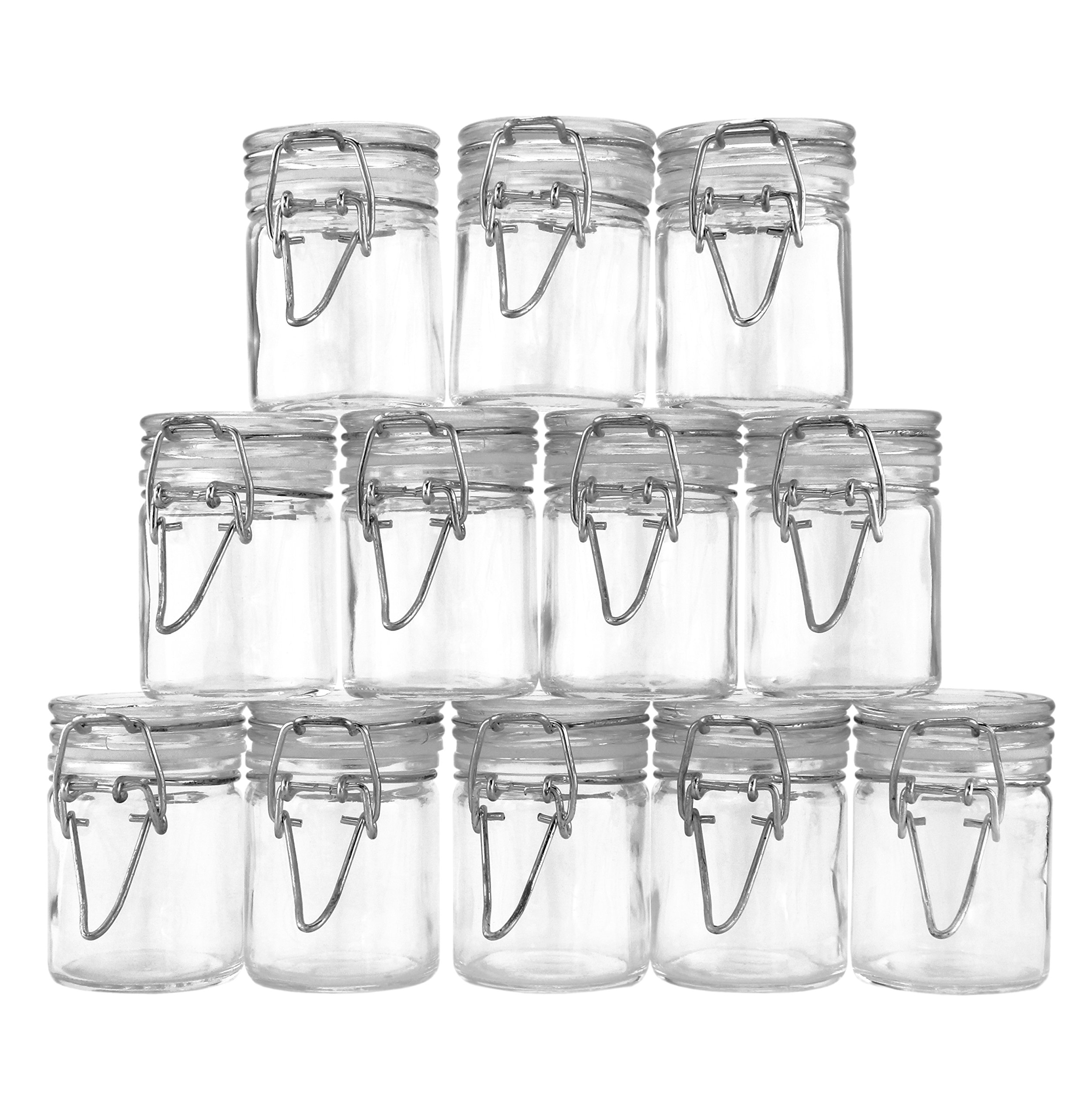 Buy 1.6Ounce Storage Mini Stash Jars w/Clamp Style Rubber ket Seal (12