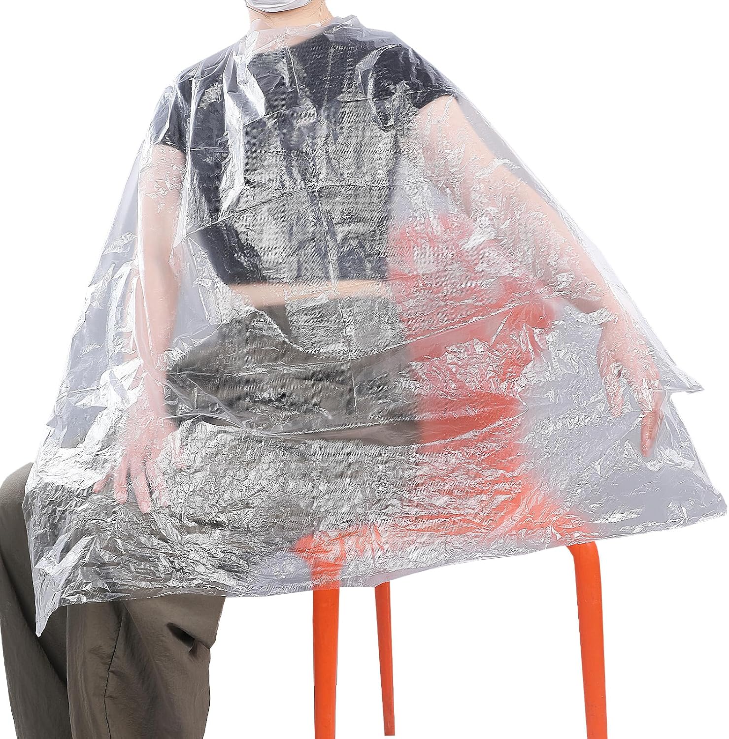 200 Pcs Disposable Capes Hair Salon, 48 x 36 Inch Disposable Hair Salon Capes, Waterproof Barber Cape, Single Use Shampoo Hair Cutting Cape Dressing Apron for Barbershop & Salon Hairdressing