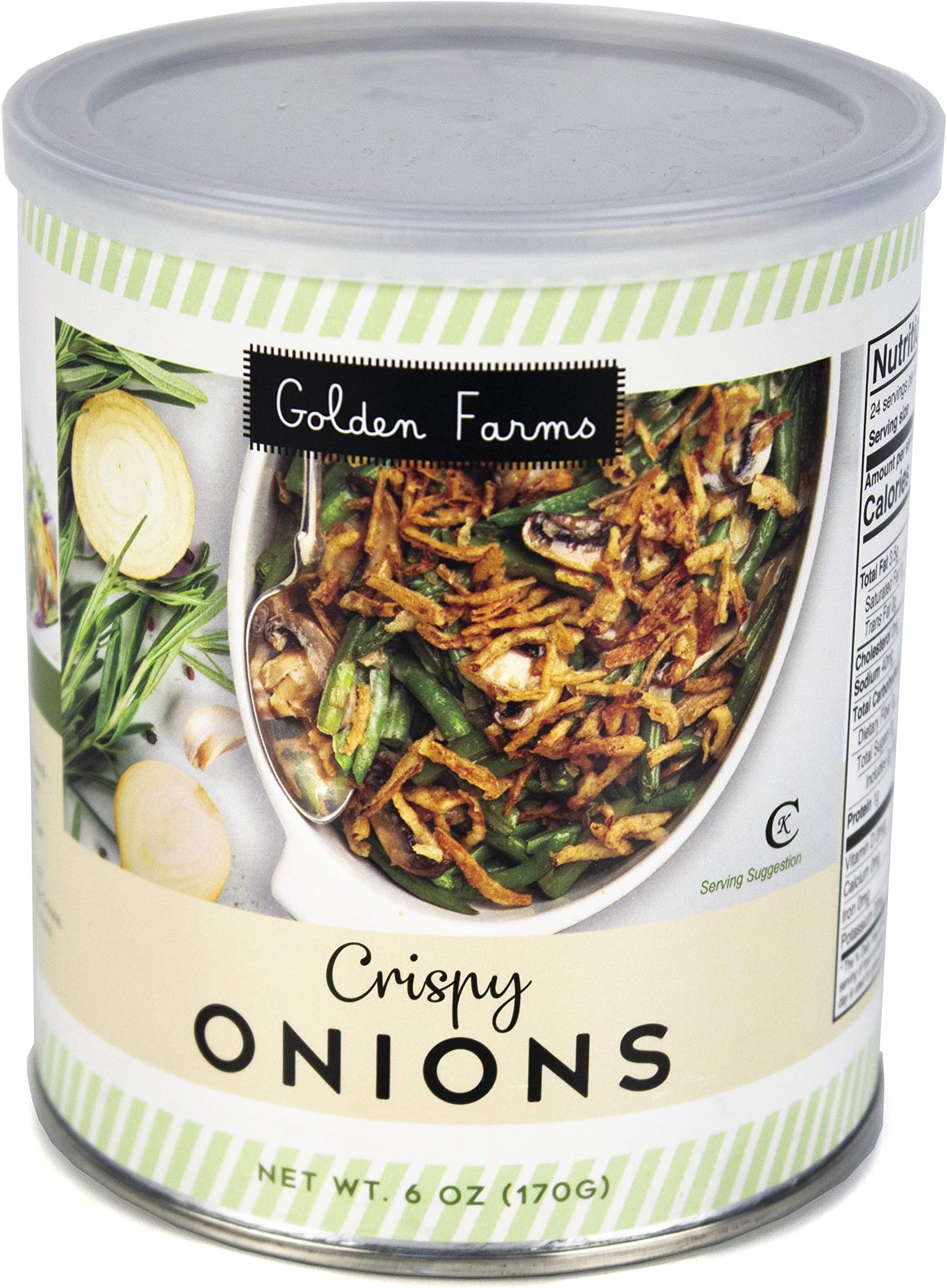 Golden Farms Crispy Fried Onions, 6 Ounce Can (2-Pack)