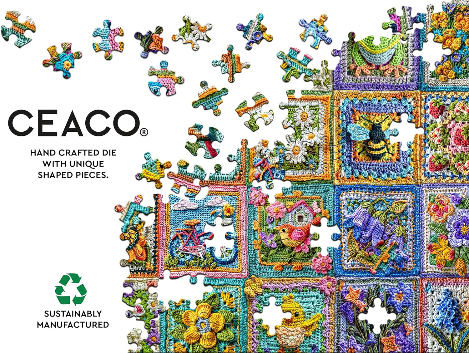 Ceaco - EZ2Hold - Jessica White - Springtime Crochet - 1000 Piece Puzzle for Adults - Challenging and Perfect for Game Nights - Finished Puzzle Size 30 x 24