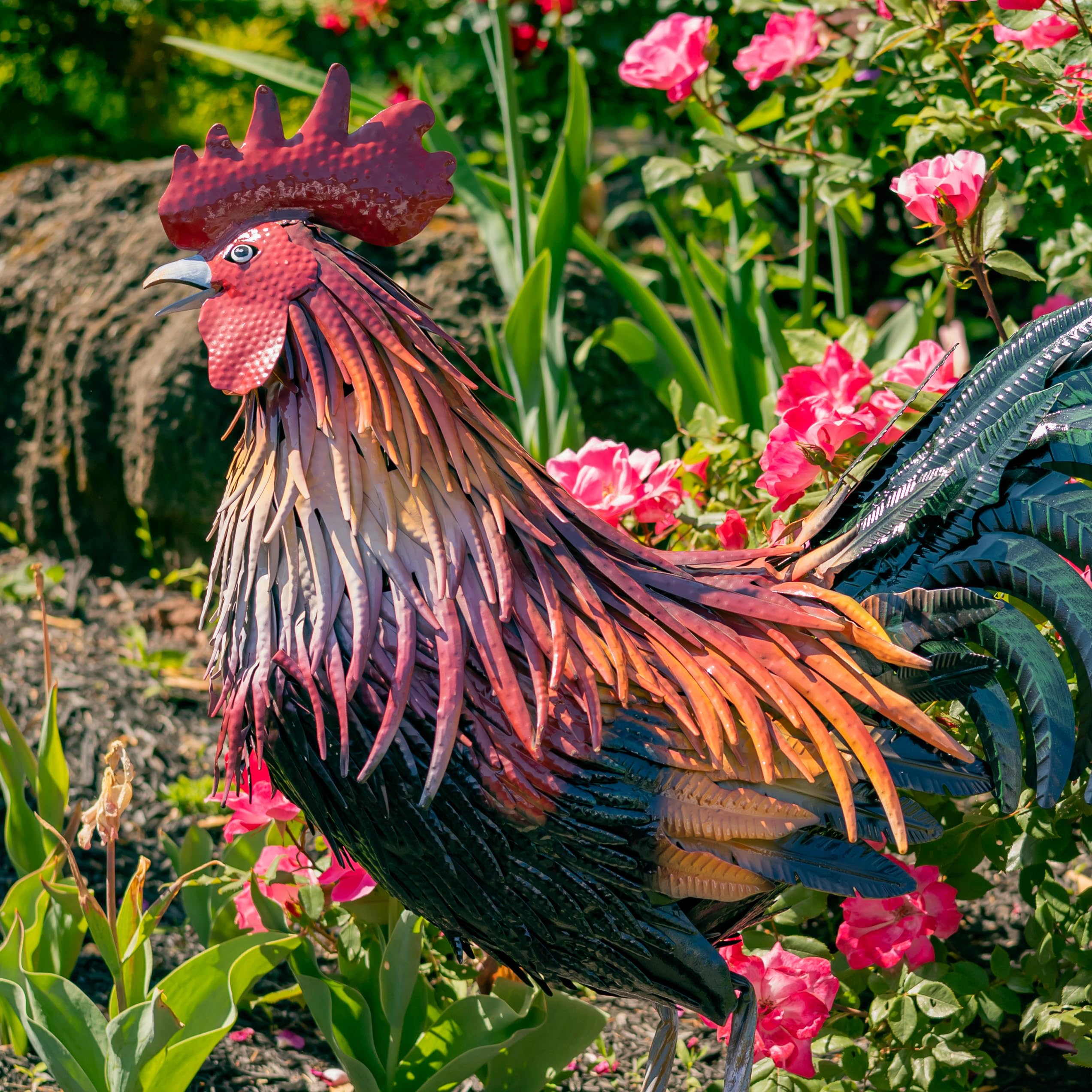 Amazon.com: Zaer Ltd. 2.3 Ft. Tall Fancy Ornate Metal Rooster
