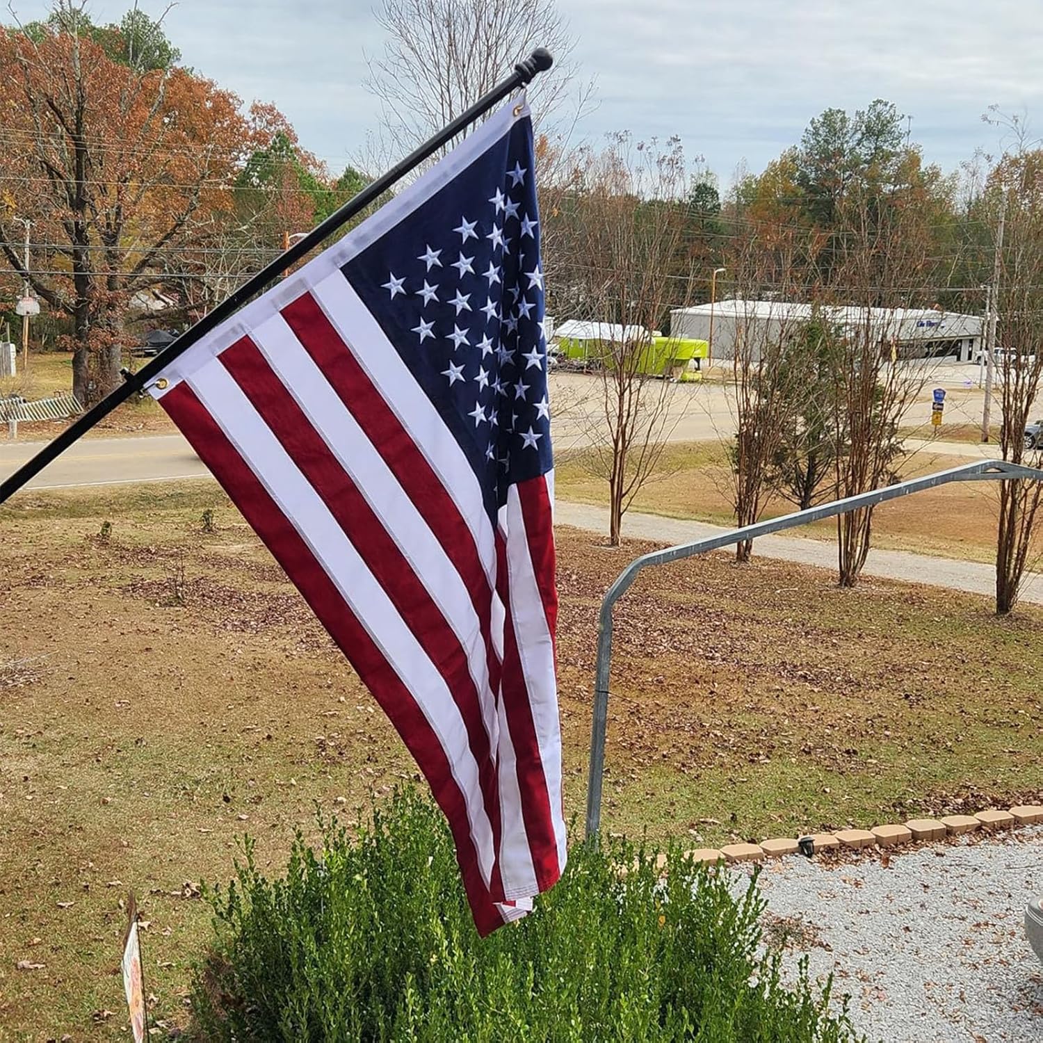 AMZFLAG Cotton American Flag 3x5 ft Embroidered Soft Cloth US Flags for 250th Anniversary, Heavy Duty American Cotton Flags for Outside America Flag with 2 Brass Grommets