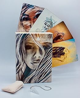 Solace Oracle (77 Card Set with Clear Quartz Pendulum & Guidebook) Unique Tarot Deck, Pendulum Lets Your Angels and Spirit Guides Pick Your Cards