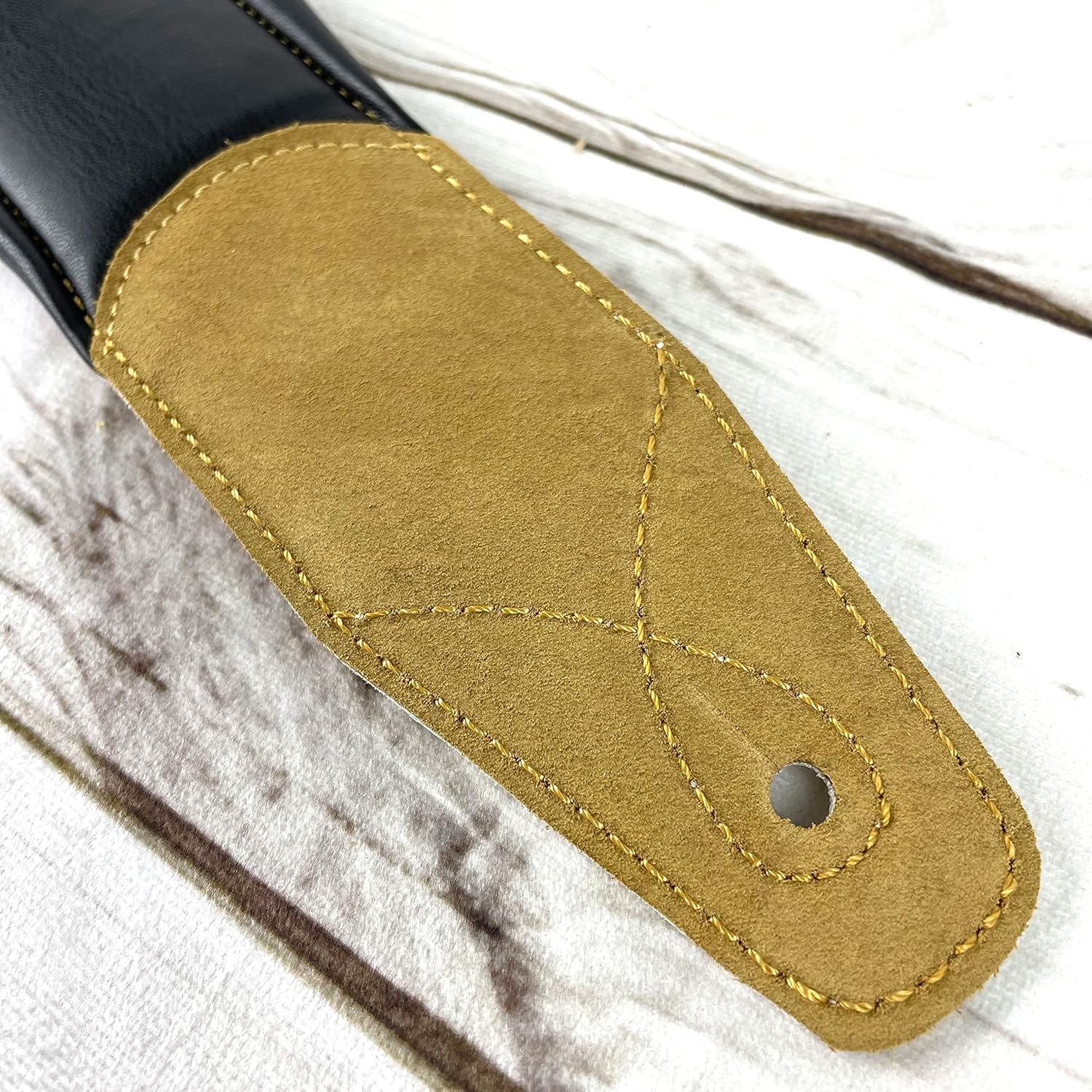 Walker & Williams C-44-WHT Aged White Premium Grain Leather Padded Guitar Strap 3" Wide With Nickel Conchos For Acoustic, Electric, And Bass Guitars