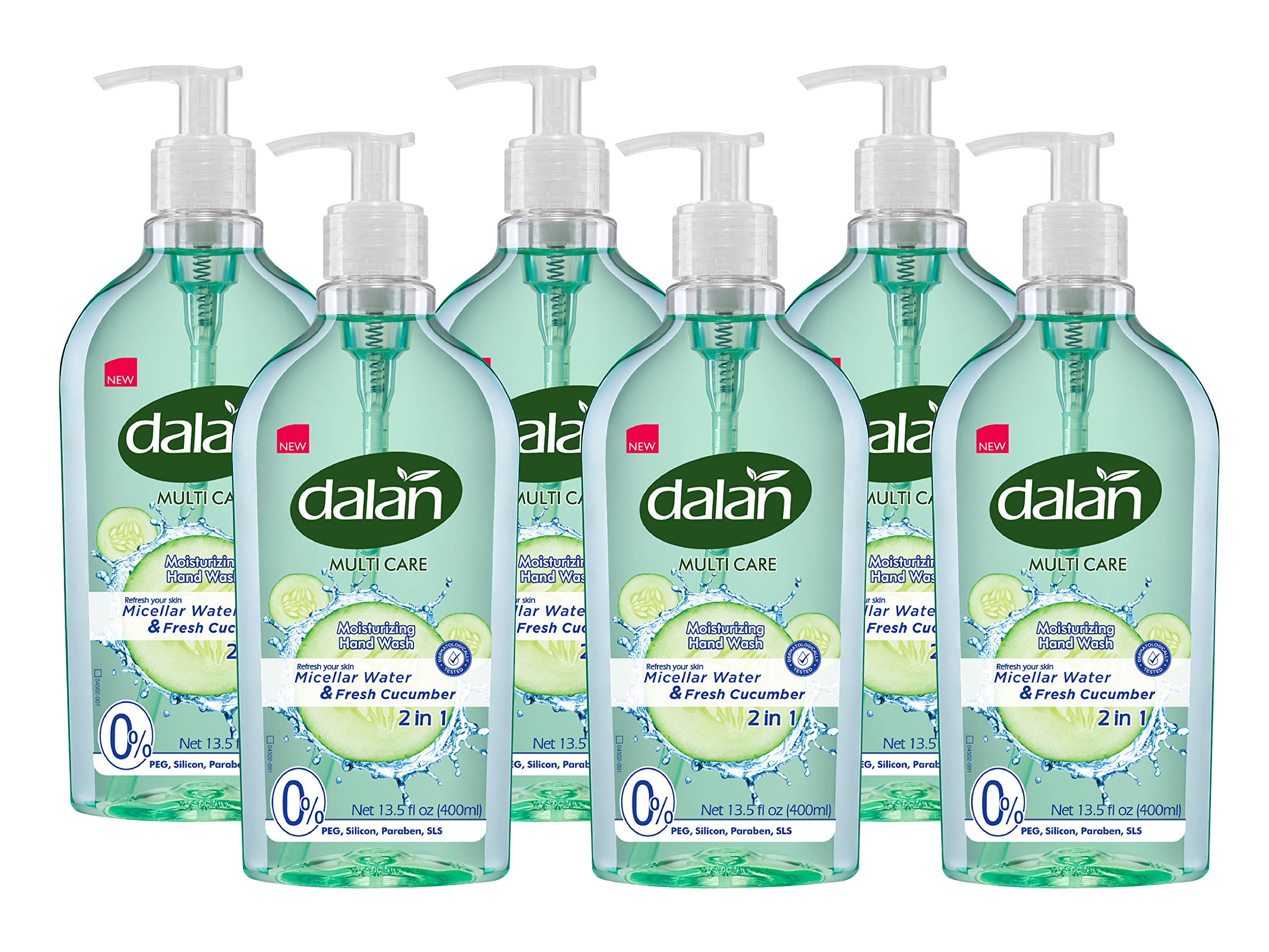 Dalan Fresh Cucumber Multicare Ultra Moisturizing Liquid Hand Soap for Normal and Dry Hands Fresh Clean and Soft Feeling (13.5 Fl Oz / 400 mL (Pack of 6))