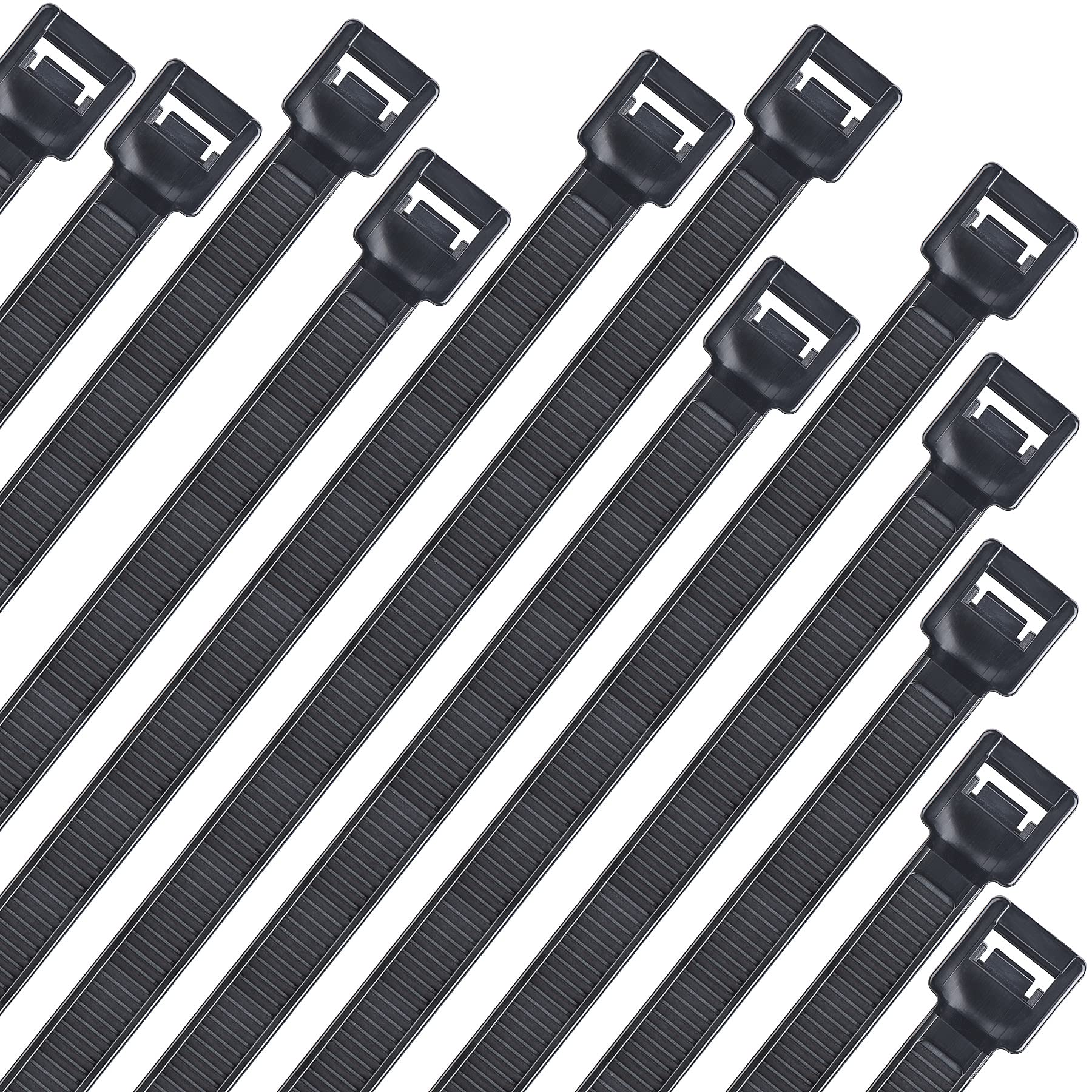 Zip Ties Heavy Duty 18 Inch (50 Pack), Halsouy Large Black Zip Ties with 200 lbs Tensile Strength, Long Wide Cable Ties, Self-Locking Nylon Tie Wraps for Indoor and Outdoor Use
