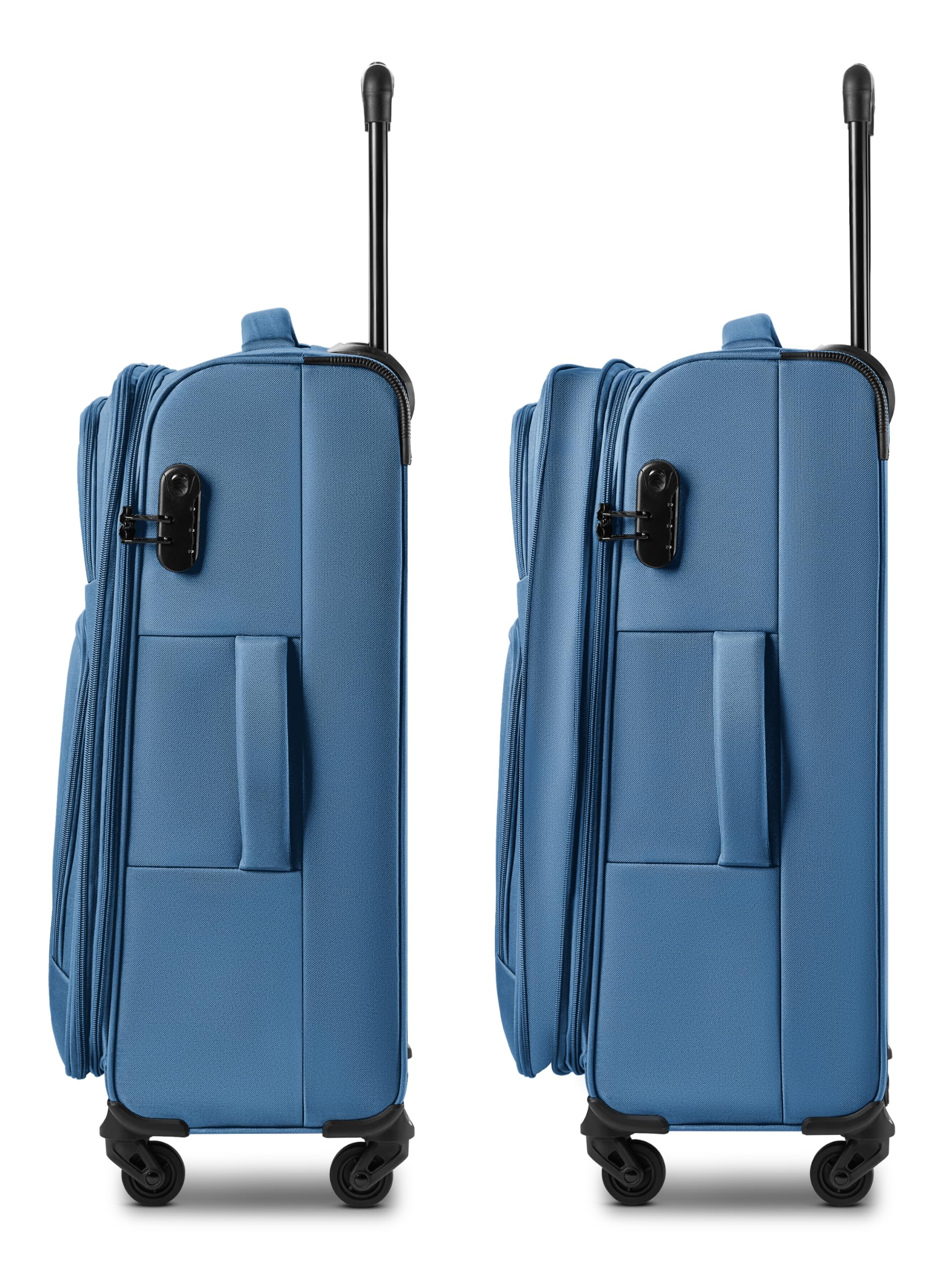 SMARTBOX Edycja 04 New3, Iced-Glacier Blue, 3-Set, Miękki wózek bagażowy z obrotowymi kółkami