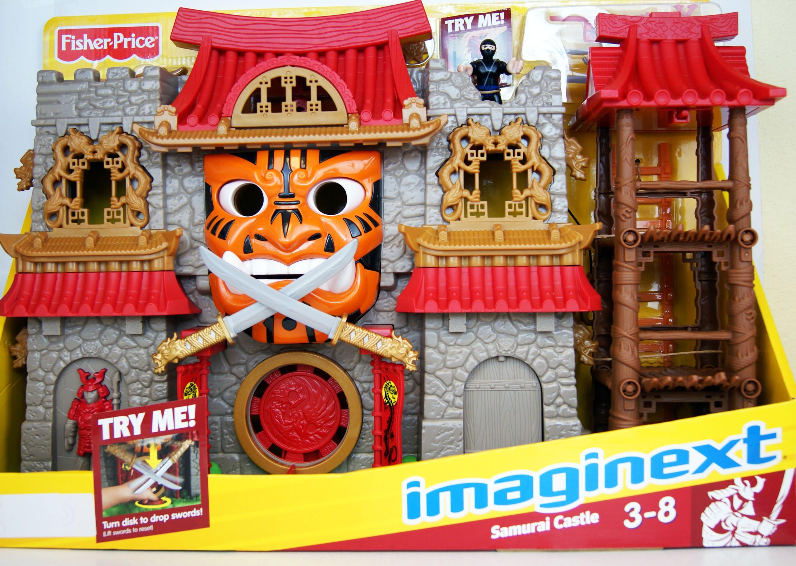 Imaginext Fisher Price Samurai Castle - with 2 Mini Figures & Accessories - V8704
