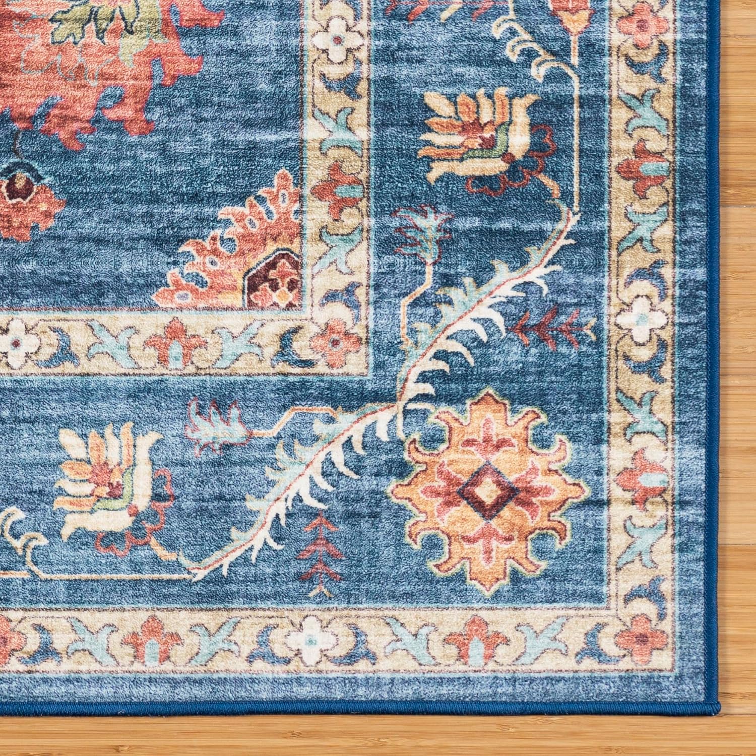 Gertmenian Indoor Easy-Care & Washable Area Rug – 9x13 Extra Large, Ideal for High Traffic Areas in Living Room, Bedroom, Entryway – Casper Blue, 23222