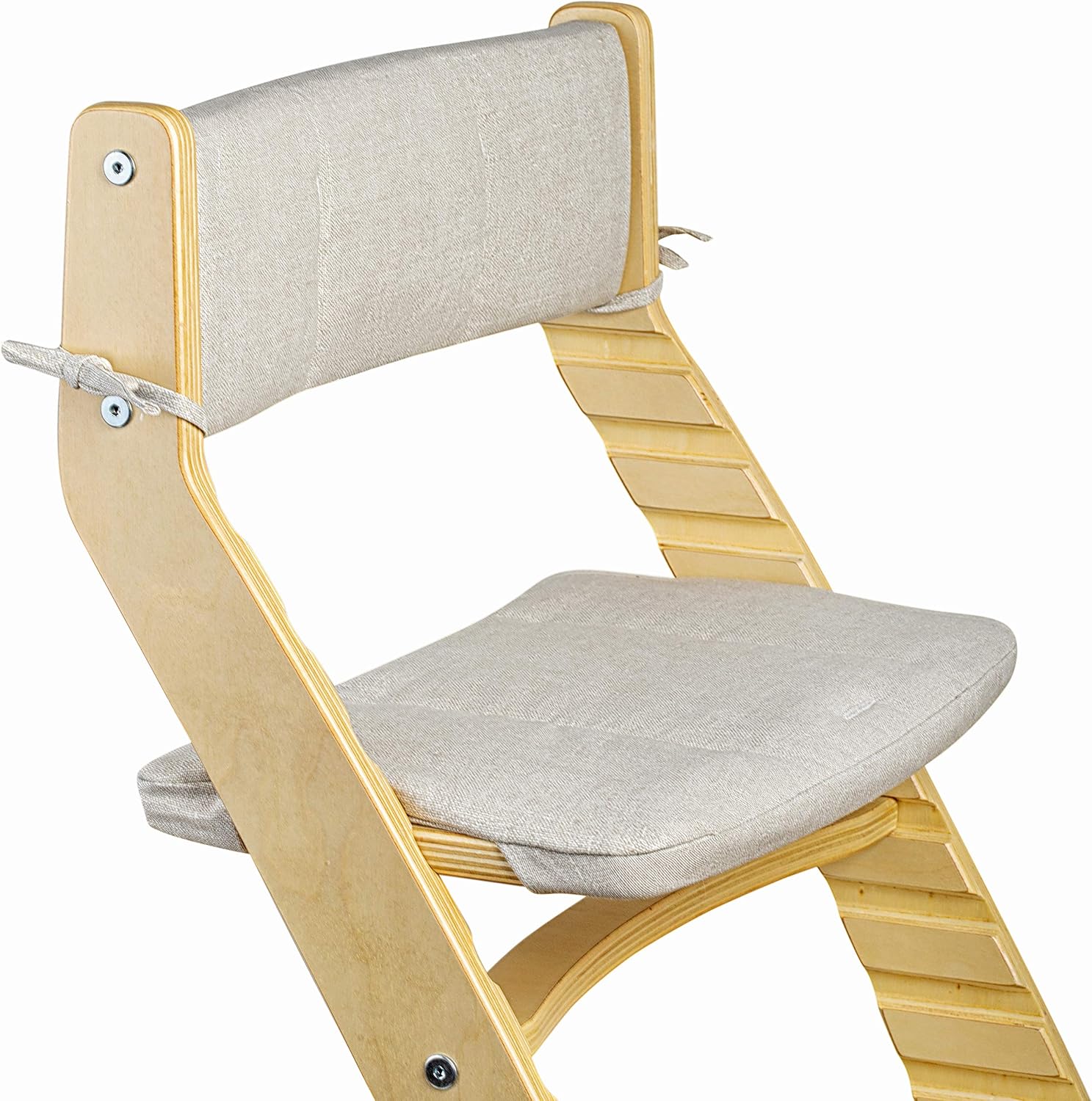 Fornel High Chair Cushion, Wooden Chair Seat Cover with Back Rest, Washable Cotton, Adjustable (tan)