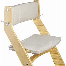 Fornel High Chair Cushion, Wooden Chair Seat Cover with Back Rest, Washable Cotton, Adjustable tan