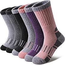 Kids Merino Wool Hiking Socks Boys Girls Toddlers Winter Warm Thick Thermal Cushion Crew Gift Socks 6 Pairs