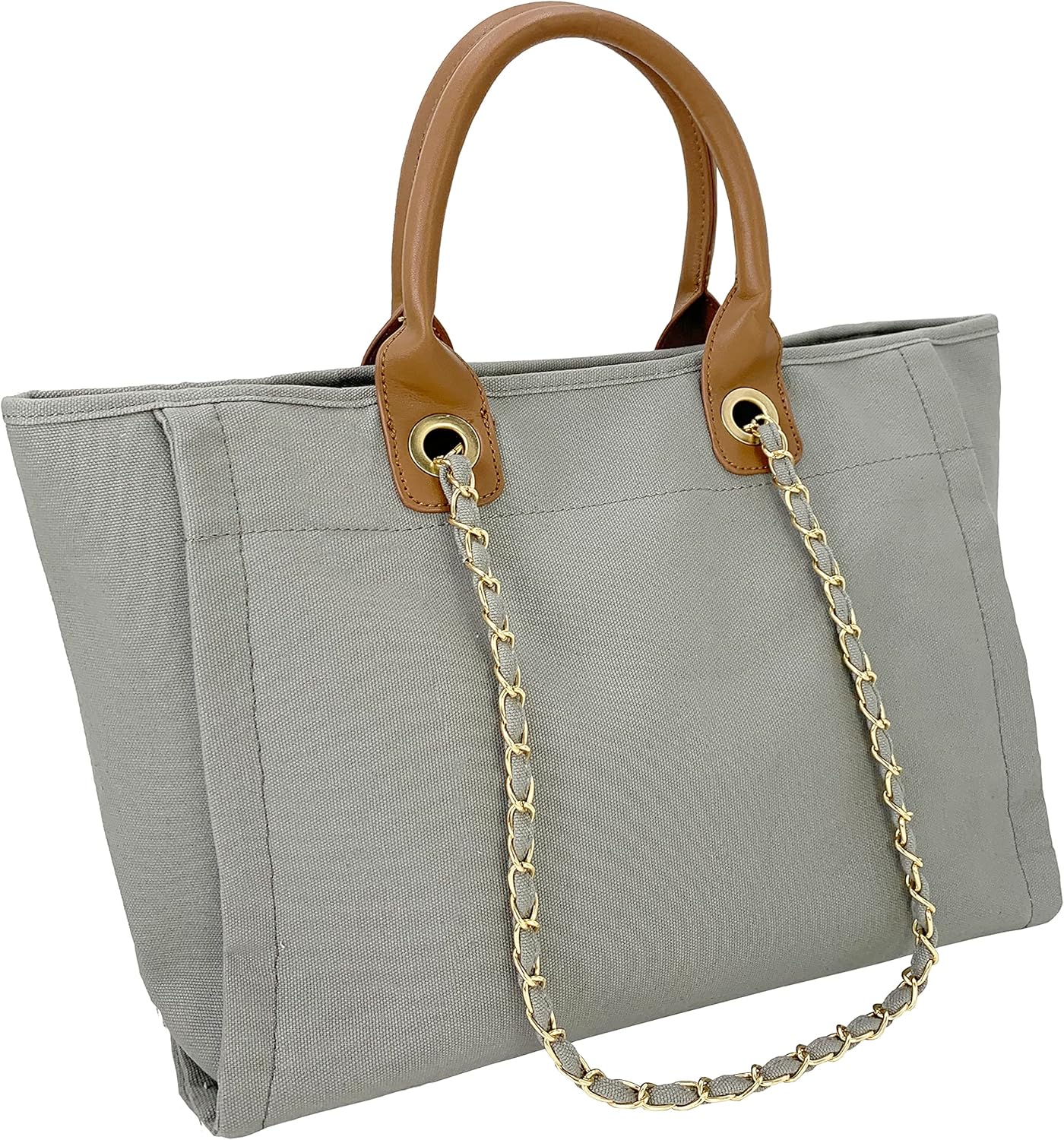 Canvas tote with chain strap hotsell