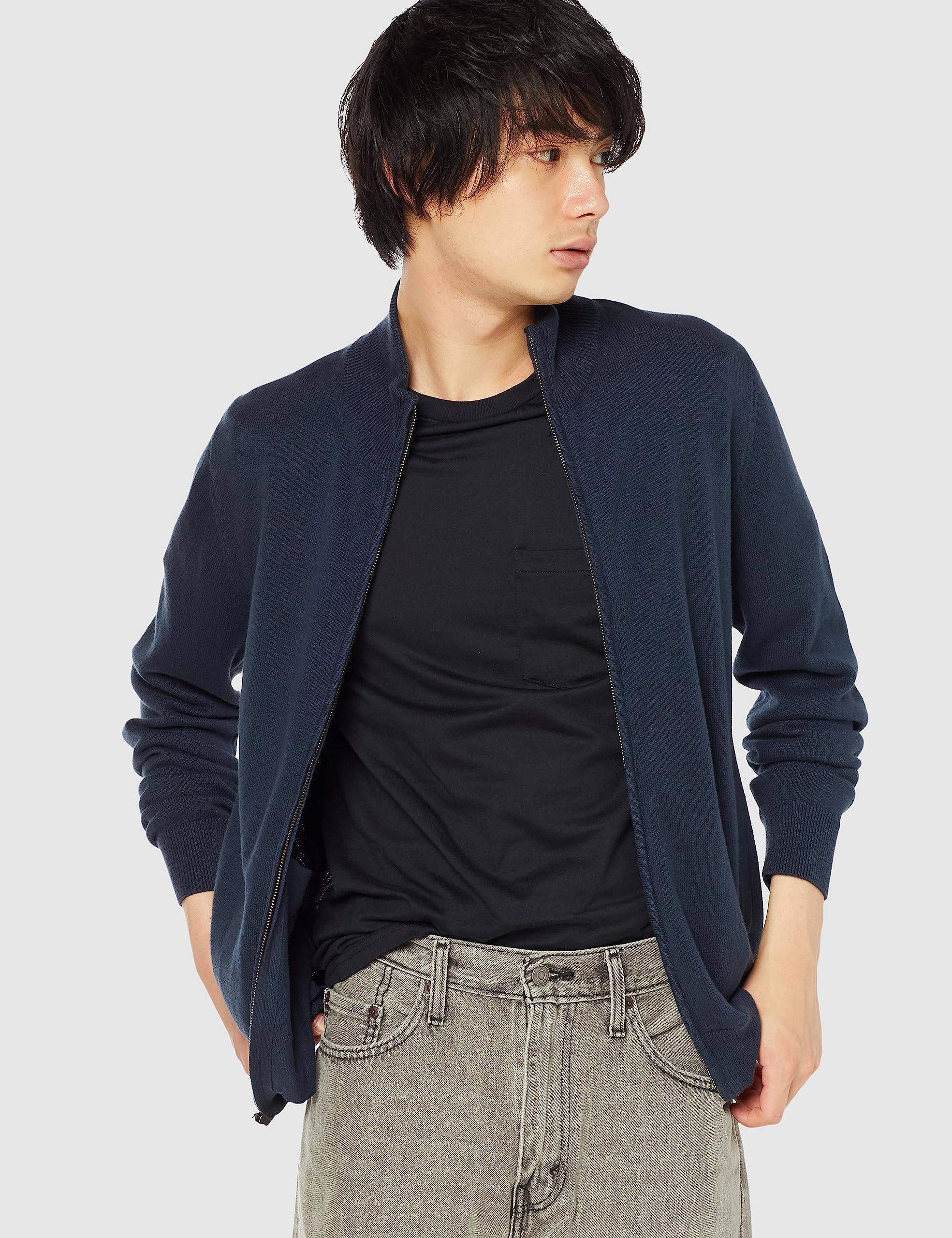 Amazon Essentials Hombre Jersey de Algodón con Cremallera Completa