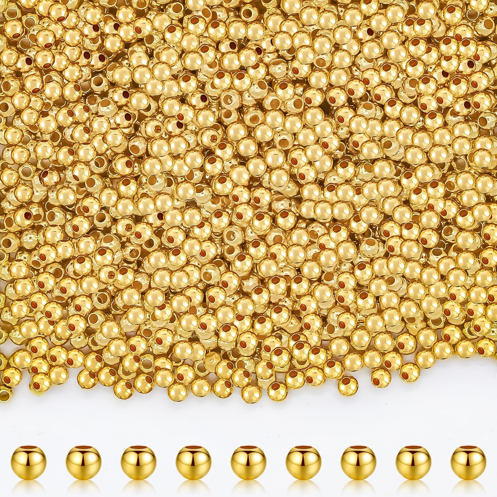 Perles dorées 3mm en laiton pour fabriquer vos bracelets de vacances créatives