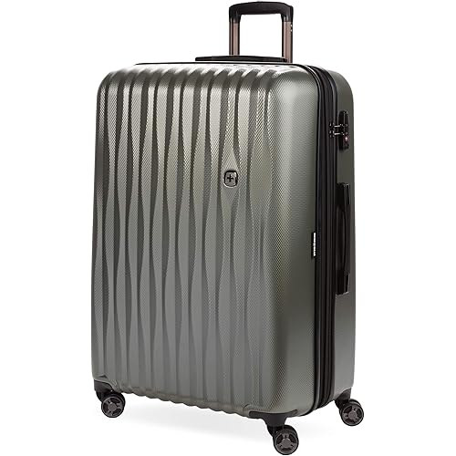 SwissGear 7272 Energie Expandable Hardside Luggage with Spinner Wheels and TSA Lock, Gunmetal, Checked-Large 27-Inch