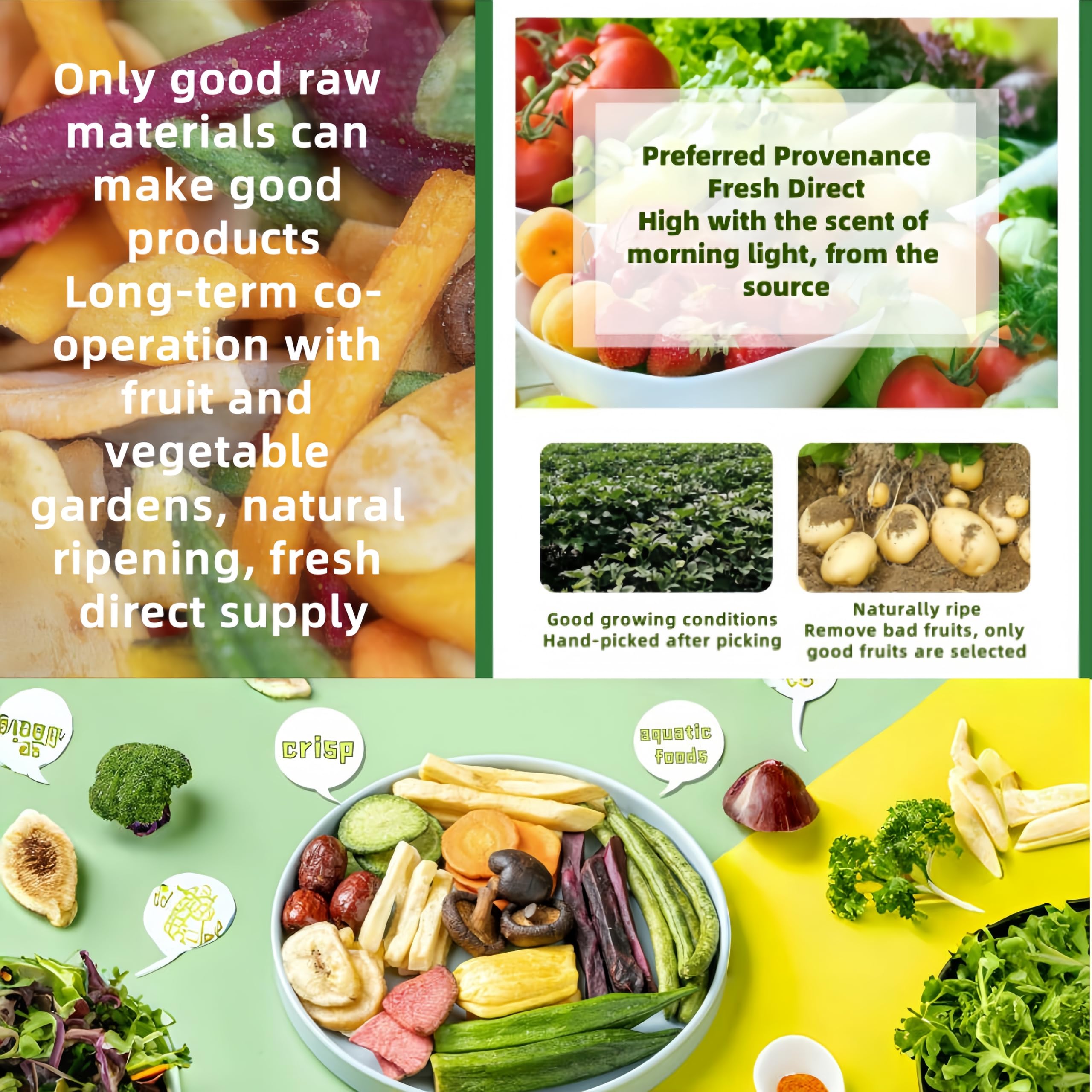 Freeze Dried Fruit and Vegetable Crisps | 250G 8.8 Oz Dried Vegetable Slices | Dried Fruit Slices| Fruit and Vegetable Crisps | 12 Different Fruit and Vegetable Crisps | Resealable Bag Premium Freeze-Dried Fruits