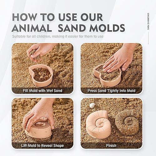 Miniatura 9 de MarcZero 11 juguetes de playa de silicona, modernos juguetes de playa para bebés, juego de playa apto para viajes, juguete ecológico, cubo de