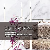 Vista 2 de BlueBee - Candelabros de abeja 100% naturales, velas cónicas altas y finas, 100