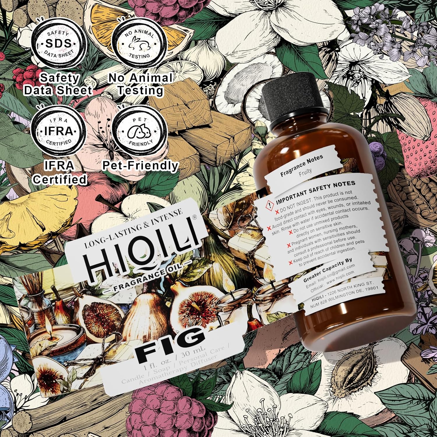 HIQILI Fig Fragrance Oil for Hotel Scent Diffuser, Candle & Soap Making Kit, Add to Skin Care, Bath & Body Products - 1 Fl Oz - Image 7