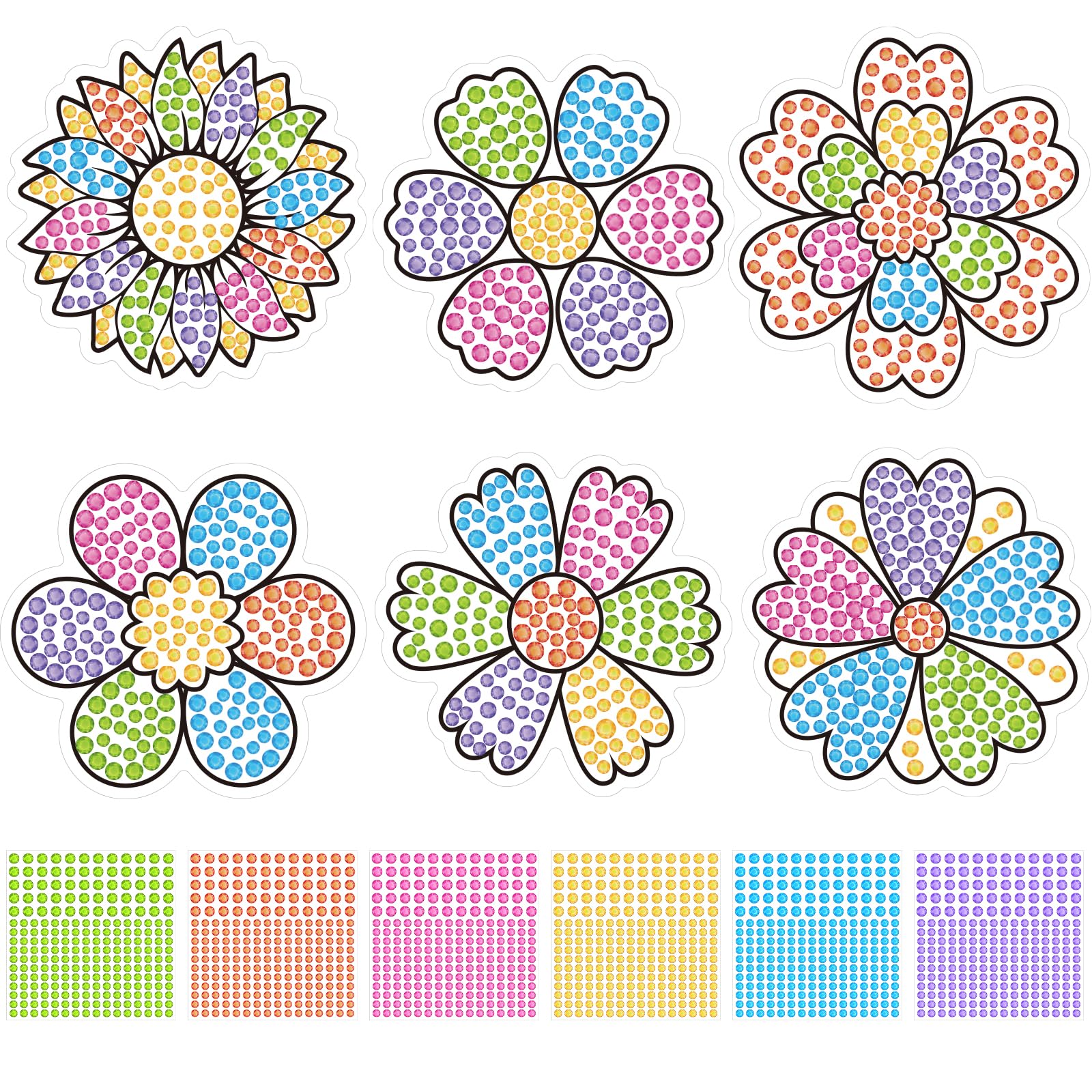 ceiba tree Flower Crafts for Kids Flowers Suncatcher Gem Art Diamond DIY Window Painting Craft Kit