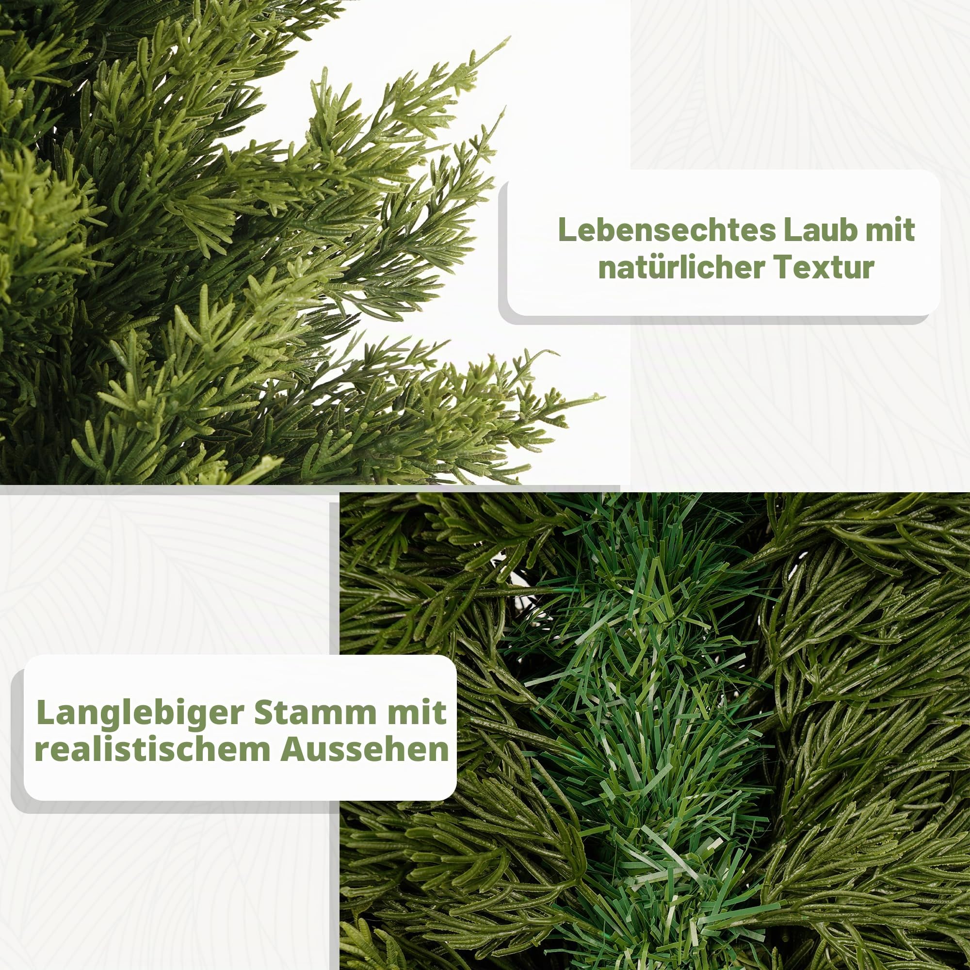 Vitalismo Künstliche Pflanzen wie echt Kunstbaum Zypress mit Topf 123cm | UV-beständig, Naturgetreue Optik, Kunstpflanze Outdoor Wetterfest für Zimmerdekoration Eingang Balkon Garten Weihnachtsdeko