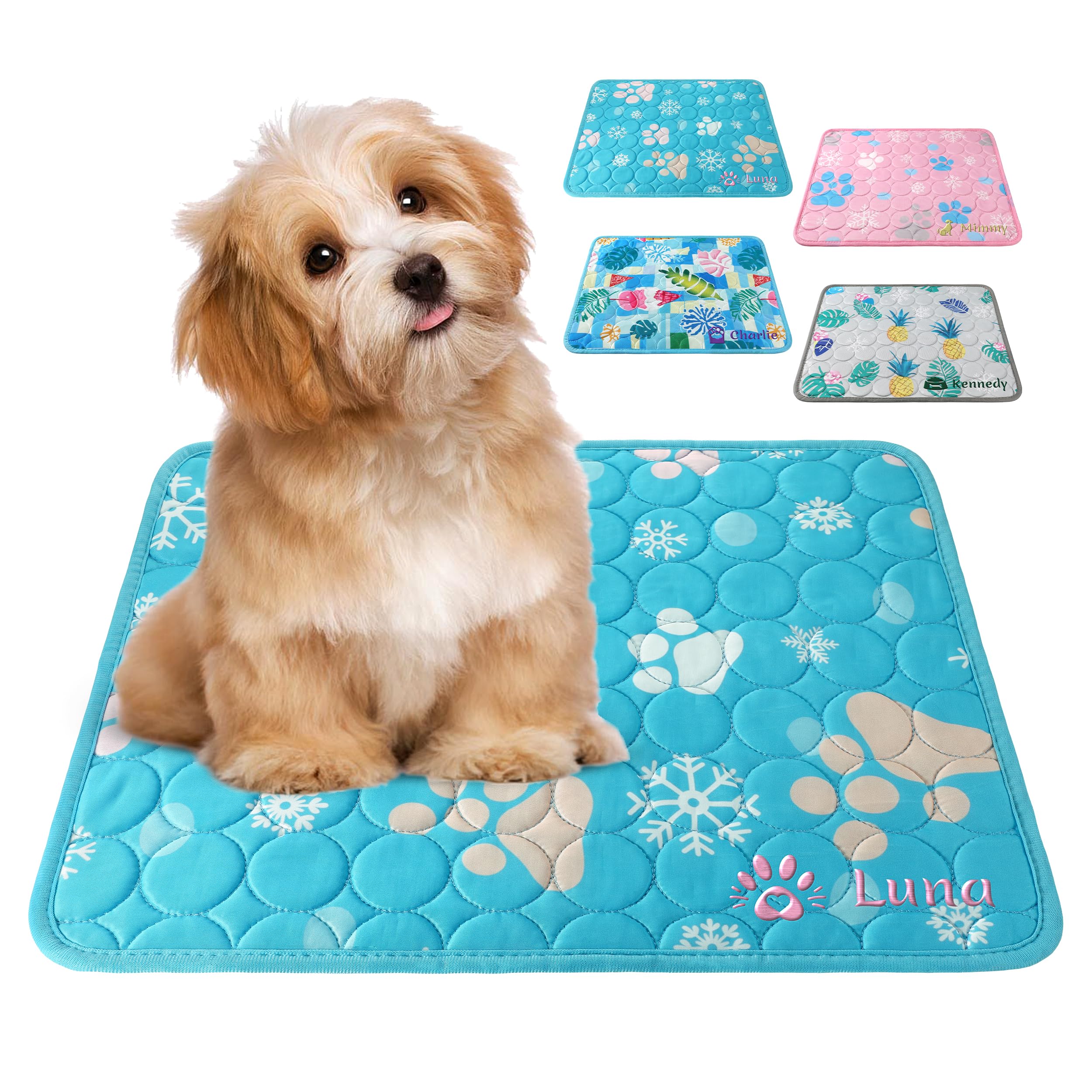 papasgix Dog Cooling Mat Personalised, Self Cooling Mat Bed for Dogs, Cats Name Tear-Resistant Non-Slip Washable Ice Silk Cooling Pad in Hot Summer — image 1