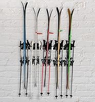 Vista 2 de TRAPAWAY - Estante de pared Capacidad para 3 pares de esquís o tablas de snowboard por Bindings Organizador de garaje para herramientas,