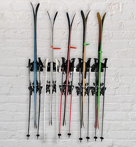 Miniatura 2 de TRAPAWAY Estante de pared  Capacidad para 1 par de esquís o snowboard por fijaciones  Organizador de garaje para herramientas, equipo y equipo de