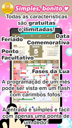 Brasil 2024 Cawaii Calendário para Fire tablet