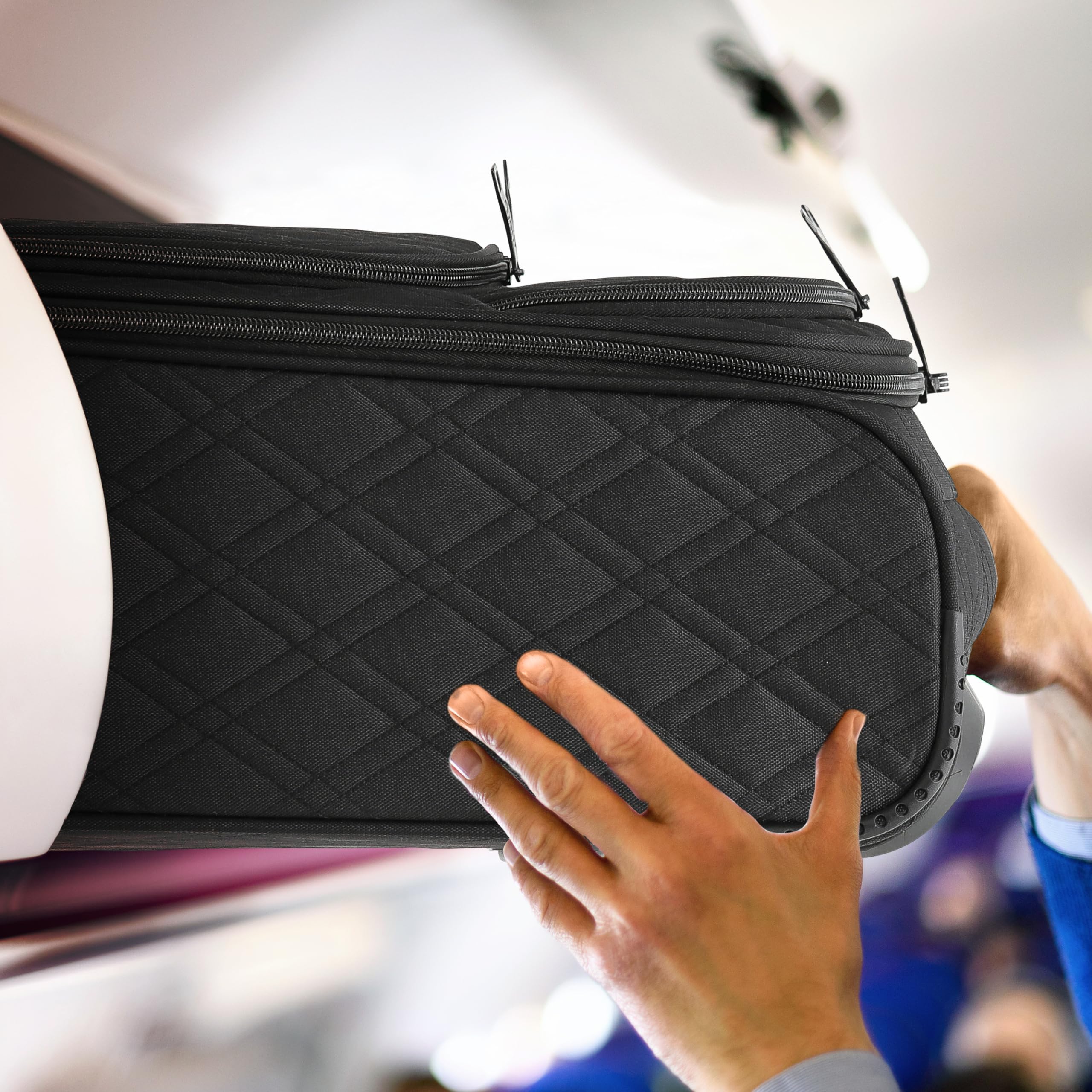 Flight Knight Lightweight 4 Wheel 800D Soft Case Quilted Suitcases Anti Crack Cabin & Hold Luggage Options Approved for Over 100 Airlines Including easyJet, BA & Many More!