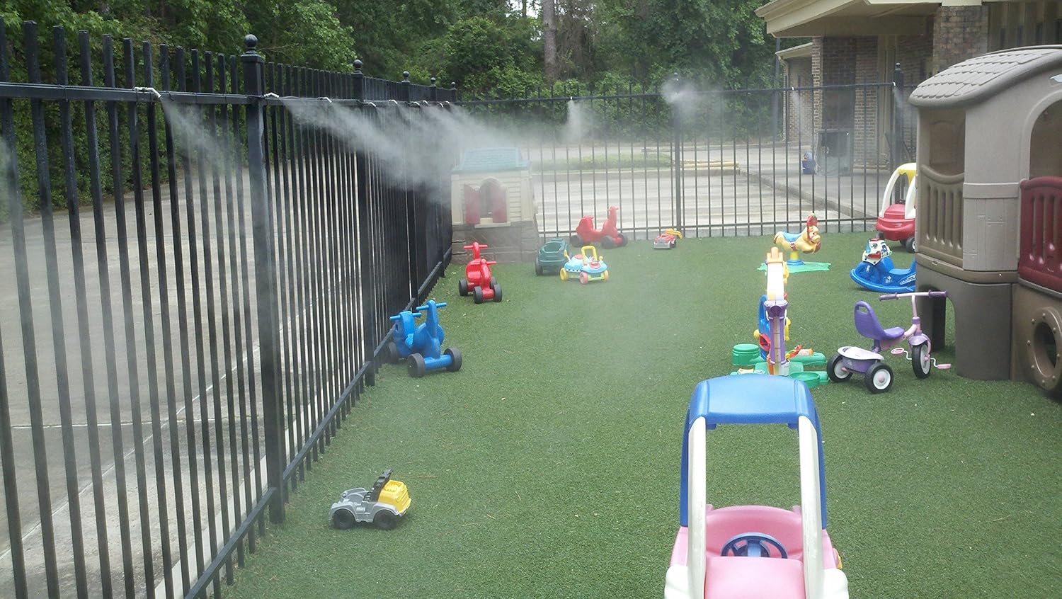 Outdoor Patio Cooling System- 25 Nozzles Do It Yourself Misting System -for Cooling Stables.Suitable for Human and Animal Misting. Porches,Patios, Backyard, and Cattle Sheds…