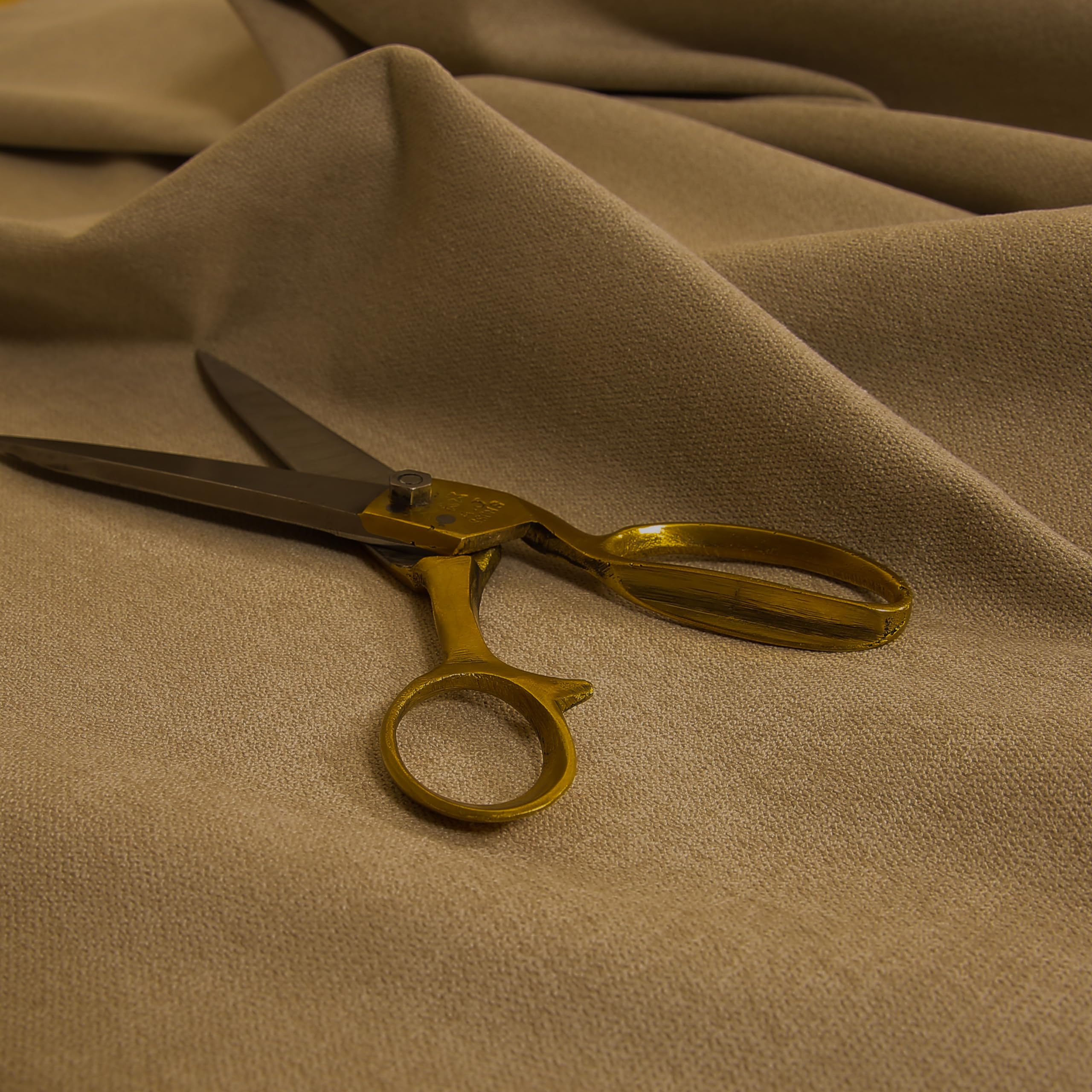 Redbrick Mill Fabrics Flame Retardant Quality Soft Highland Wool Effect Beige Colour Plain Chenille Curtain Upholstery Fabric (Per Metre) — image 1