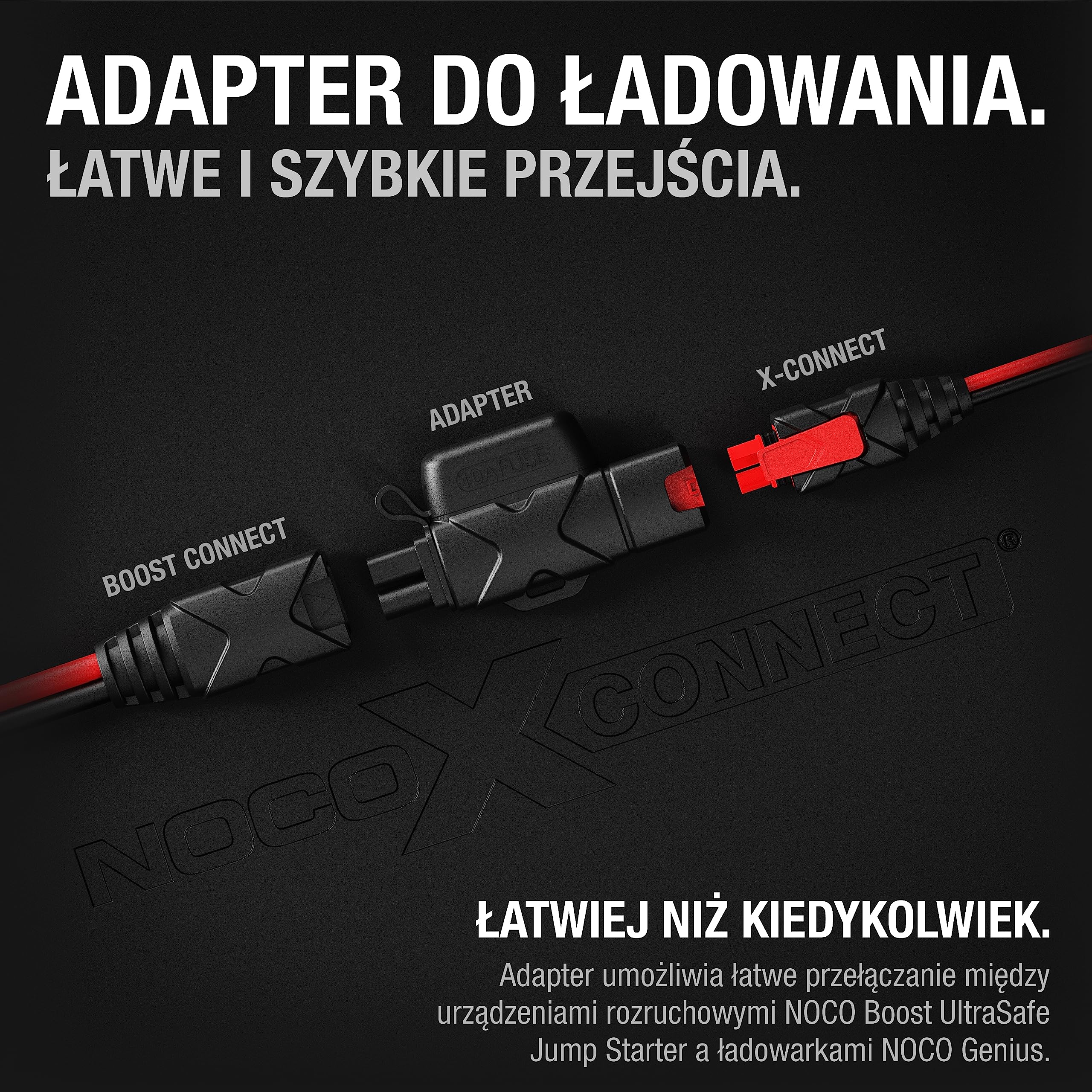 NOCO GBC007 przedłużacz 470 mm X-Connect adapter do GB20 GB40 GB50 lithium Boost UltraSafe Starter