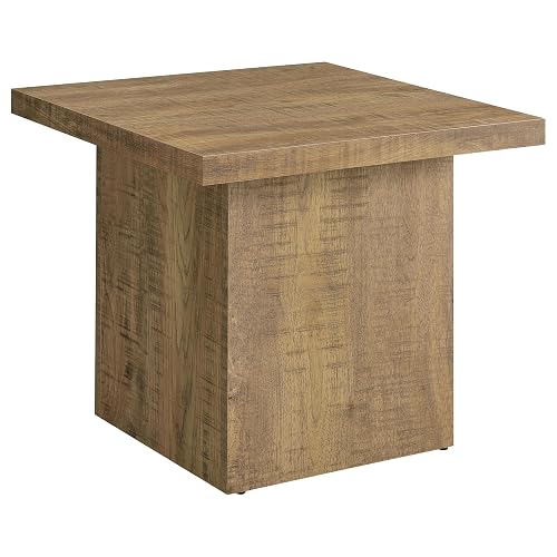 Coaster Home Furnishings Zetta Square Living Room End Table Sofa Side Table Engineered Eco-Friendly Wood Look Laminate Veneer Rustic Farmhouse Mango Brown 708067
