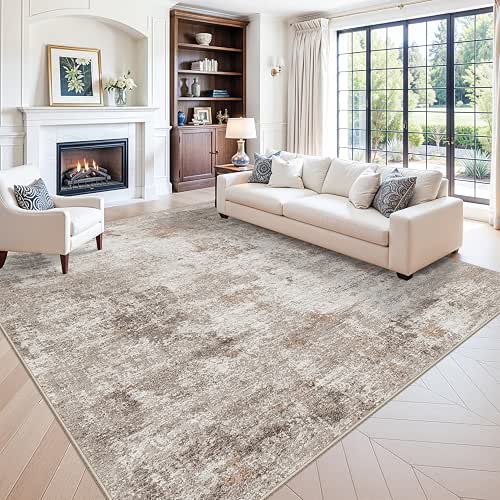 12x12ft Square Living Room Rug – Non-Slip Washable Extra Large