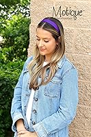 Vista 3 de Motique Accessories Diadema dura de satén púrpura de 1 pulgada