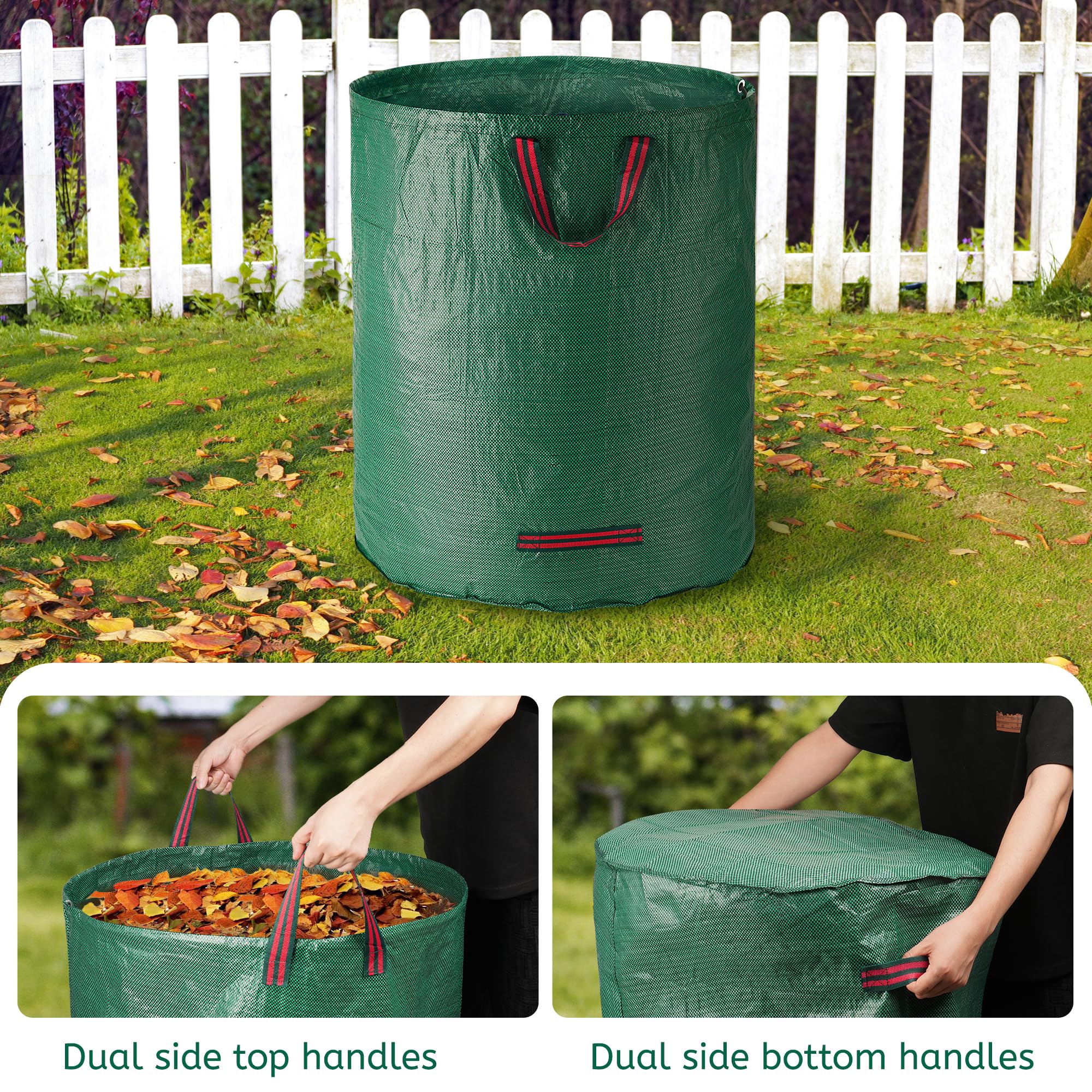 Sacchi per ritagli da giardino, capacità 300 litri, contenitori per foglie riutilizzabili per prato, piscina, detriti di foglie d | Leroy Merlin
