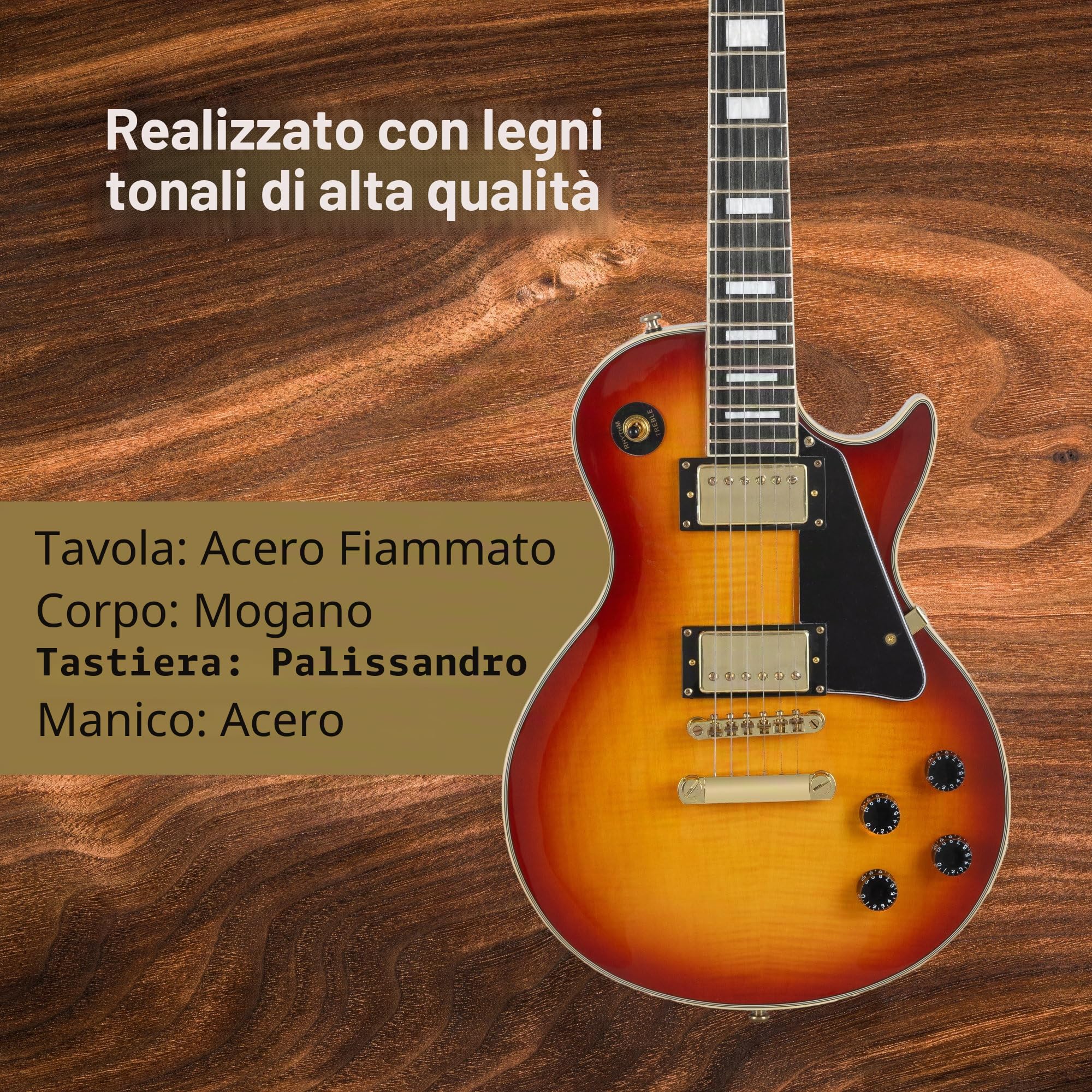 Rocktile Pro L-200OHB Chitarra Elettrica Orange Honey Burst, Generale | Modello: L-200OHB, Serie: Rocktile Pro, Peso: ca. 3, 9 kg, Numero di corde: 6, Orientamento: Destrorso, Corpo, Corpo: Mogano